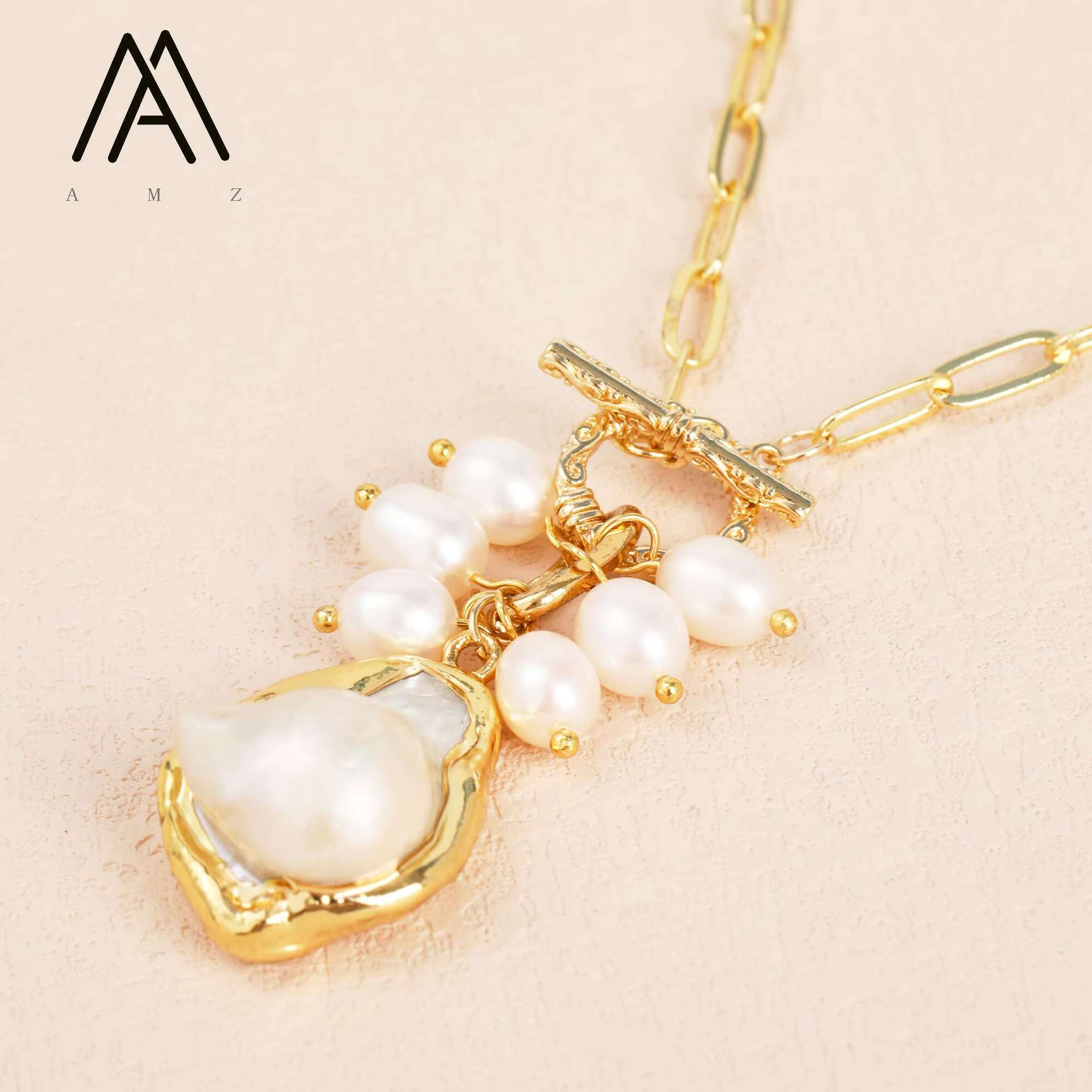 21 inch fashionable design natural pearl pendant necklace for women's accessories