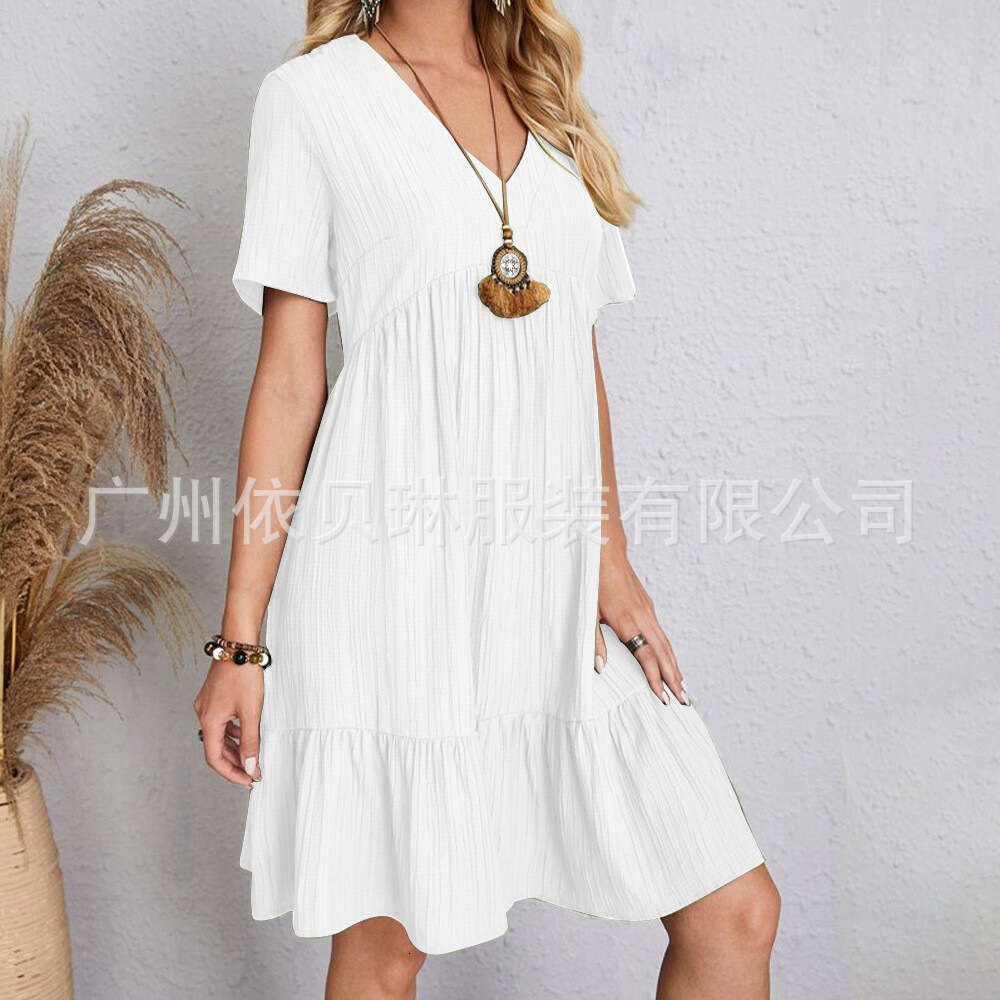Women Clothes Dress Summer Women S Loose Relaxed Short Sleeve Tunic Flowing Dress KQ