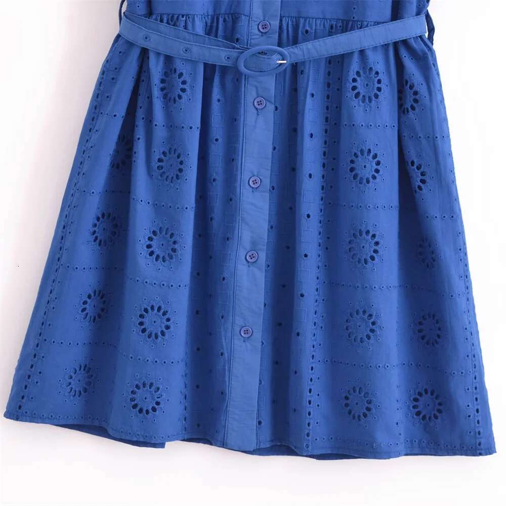 Summer New Fashion Women's Elegant Casual Design Sense European and American Style Embroidered Short Dress