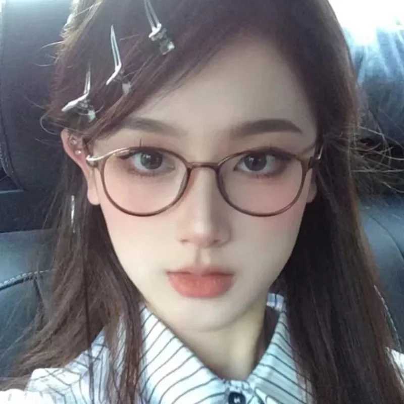 Small Frame Ladies Myopia Glasses Vintage Round Anti Blue Light Minus Eyeglasses Finished Women Mens Near Sight Eyewear Diopter W250513