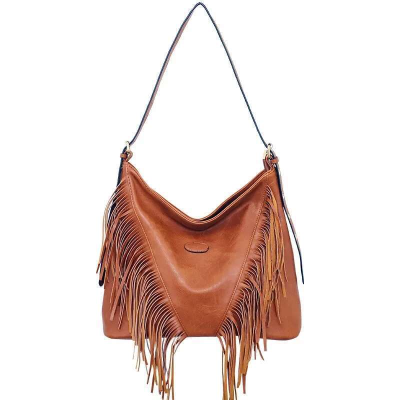 Long Tassels Women Handbag Large Capacity Shoulder Bags For Ladies Hand Bag Soft PU Casual Messenger Bags Travel Tote