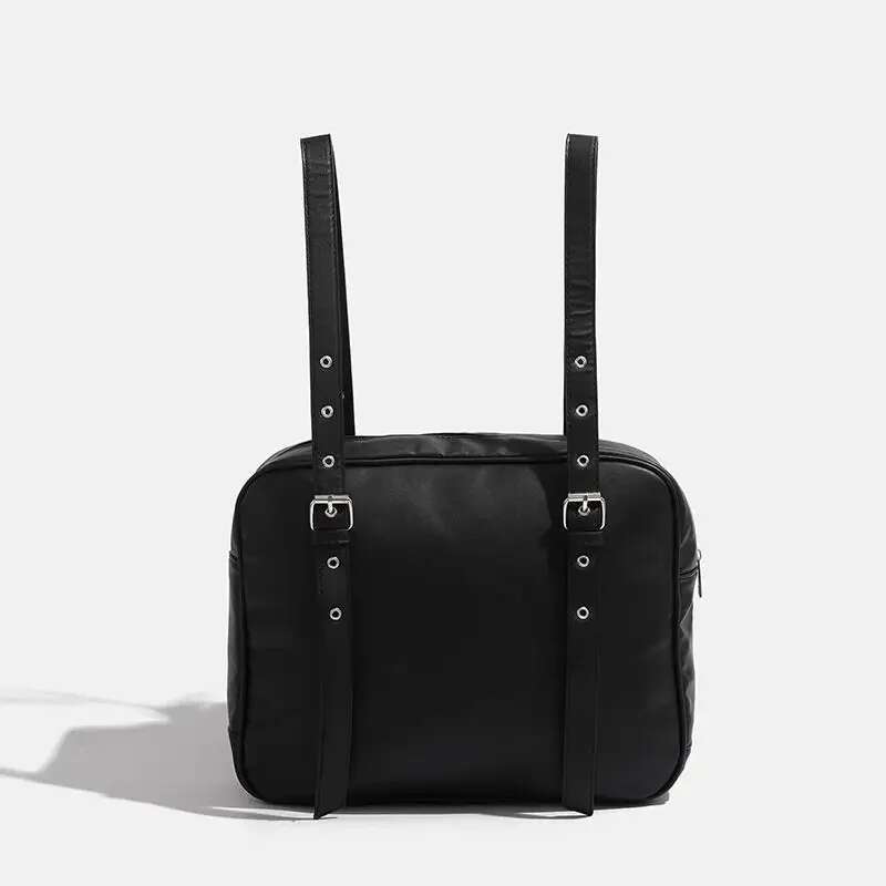 Xiuya Gothic Handbags For Women Black Sweet Lolita Itabag Japanese JK Fashion Pu Leather Large Capacity Y2k Shoulder Bag Ladies