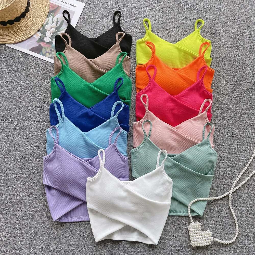 Irregular Casual Sport Camisole Women Strap Design Solid Fashion 2025 Y2K Elegant Ladies Chic Slim Tank Tops