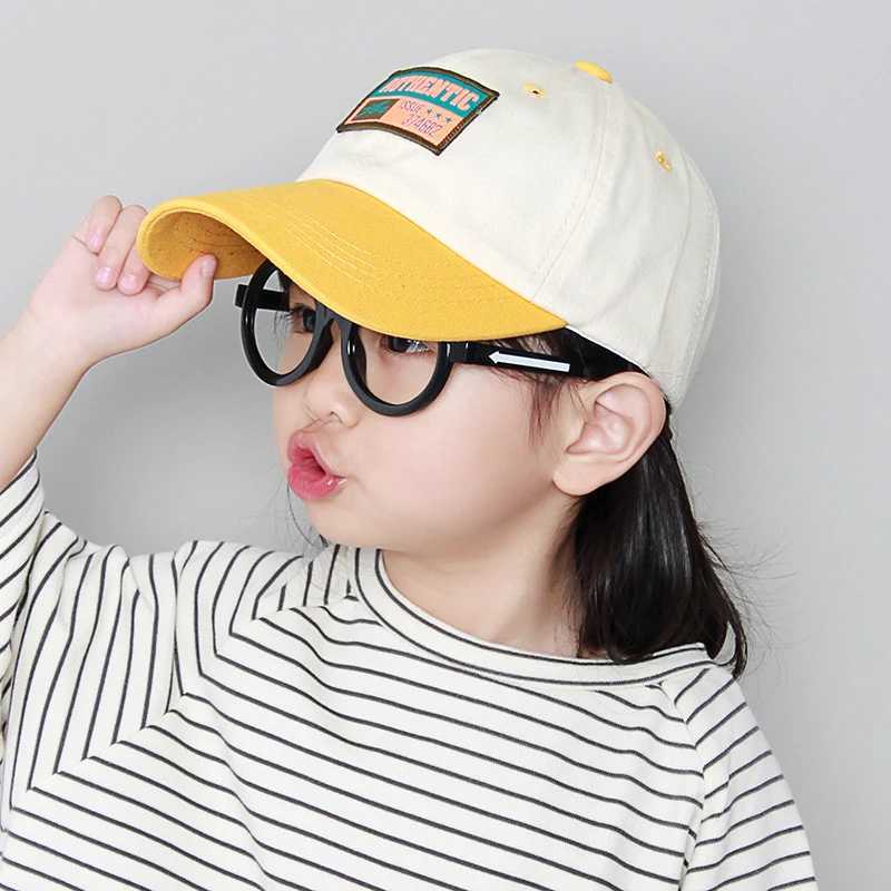 Fashion Patchwork Baseball Hat 2-6year Kids Duck Tongue Cap Boys Girls Baby Peaked Hats Outdoor Children Sun Protection Visors R250512