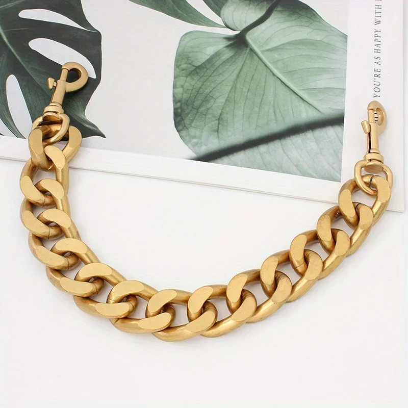 1PC DIY alloy metal wallet handle bag chain retro gold shoulder bag aluminum chain heavy duty thick handbag chain charm 250512