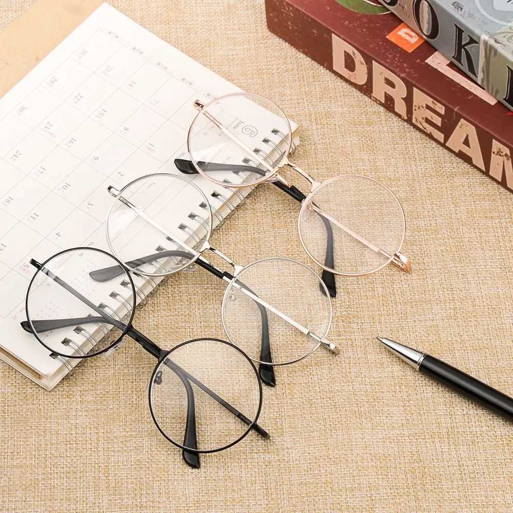 1Pc Metal Round Vintage Myopia Glasses Women Men Ultra Light Resin Reading Glasses Vision Care -1.00~-4.0 Diopter Dropshipping W250513