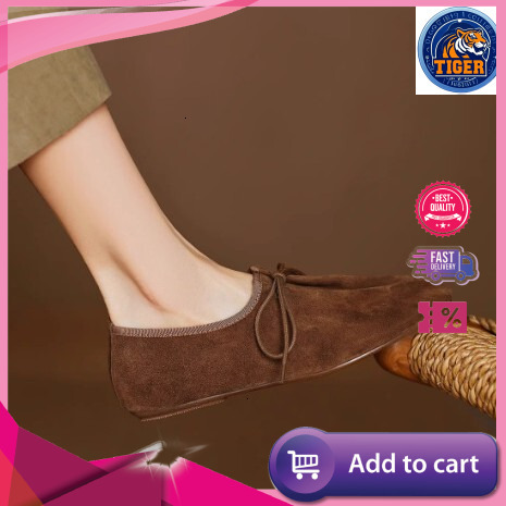 Ddmytiger Little Cowhide Spring Relaxed New Single Shoe Women S Casual Sheepskin Soft Sole Couple Round Toe Flat Shoes With Deep Style Outdoor Shoes