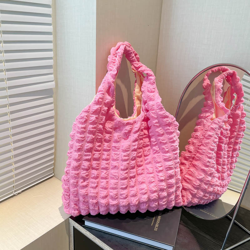 Free Delivery Designer Bag Simple Solid Color Shoulder Stylish Commuter Pleated Cloud Large Capacity Hand Multifunctional Shopping Luxury Bag