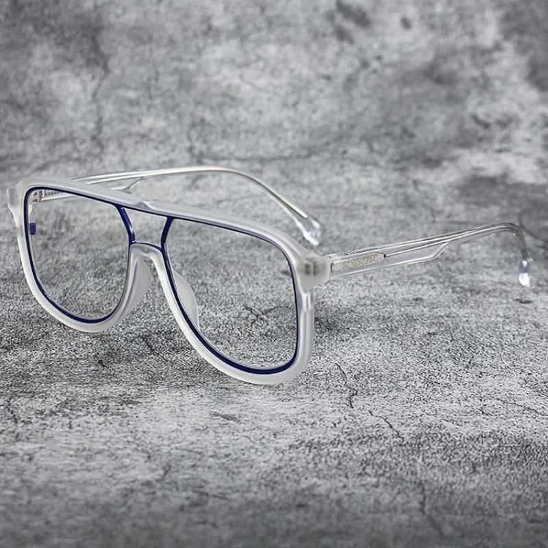 CLLOIO Retro Trendy Prescription Optical Square Glasses Men High Quality Reading Glasses Anti Blue Light Progressive Eyeglasses W250513