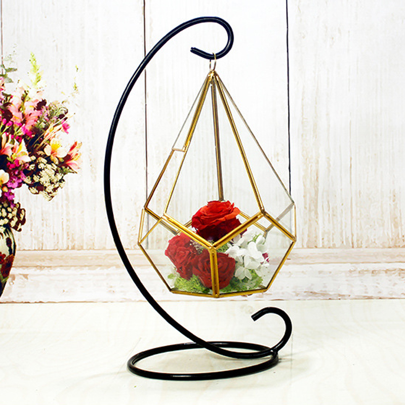 16*23Cm Miniature Glass Terrarium Geometric Diamond Desktop Garden Planter Indoor Greenhouse Succulent Plants Home Decor Ya1055