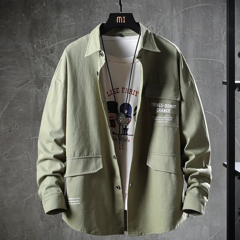 2024 autumn freight shirt mens casual multi pocket street clothing long sleeved Korean fashion cotton 250506Z
