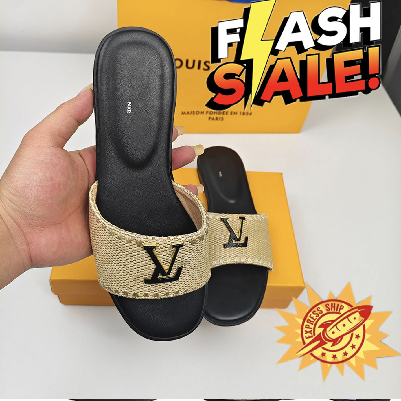 New Designer Classics Old Flower Slides Brown Slippers Womans Sandals Letter Peep Toe Shoes Indoor Home Outdoor Women Shoe 55