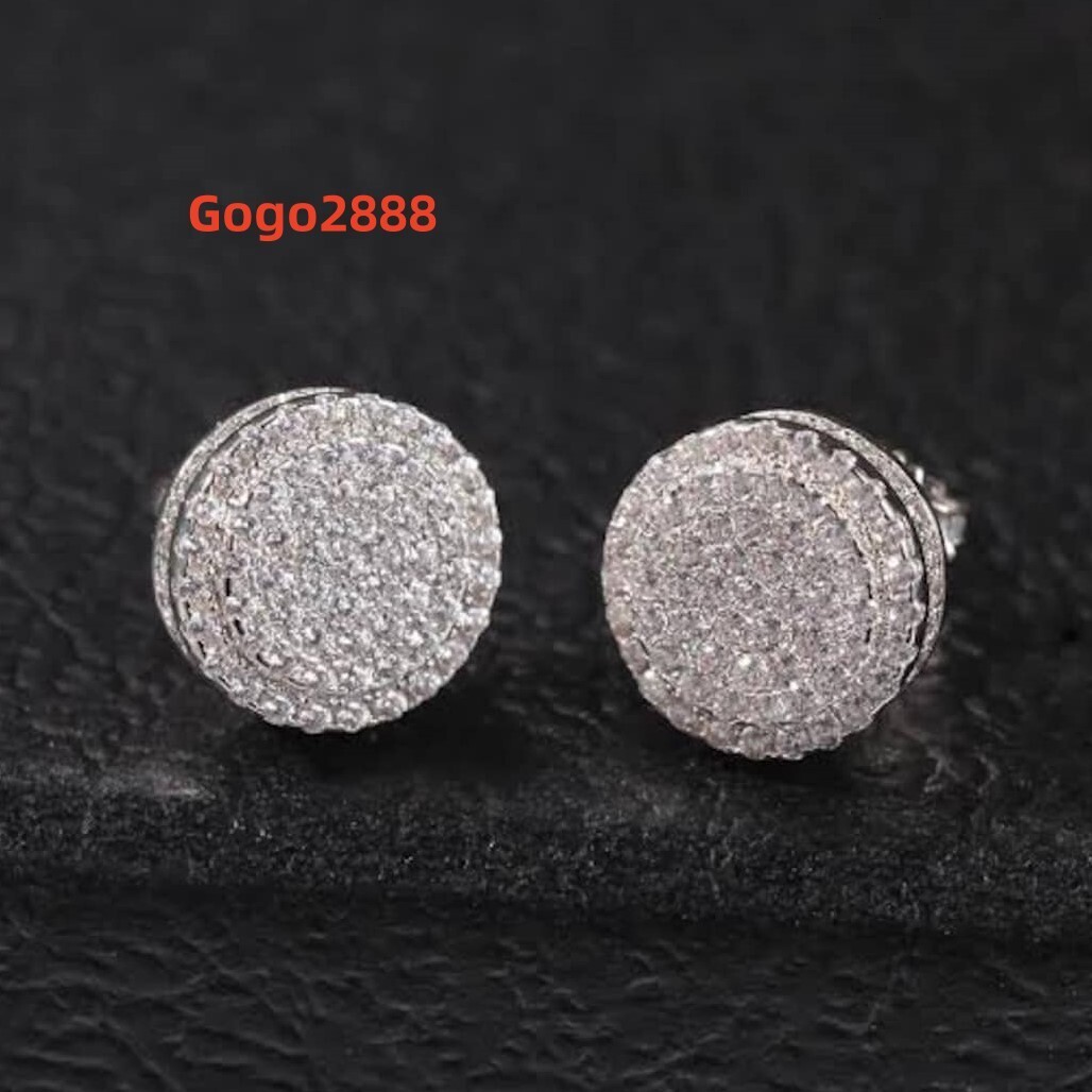 2024 Hip Hop Earrings Diamond Huggie Hoop Jewelry Lab Created Diamond 10K 14K 18K Gold Earrings Lab Grown Diamond Stud Earrings