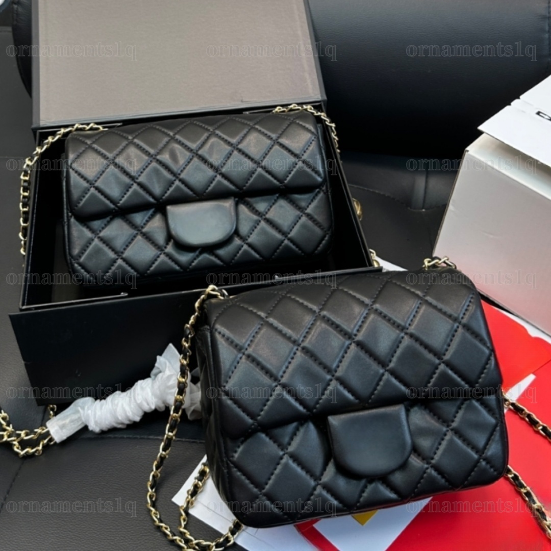 Designer Handbag Leather Crossbody Bag with Gold Ball Chain Shoulder Strap Adjustable Ball Womens Bag Shoulder Bag Classic Flap Casual High Quality 17cm / 20cm 2-size