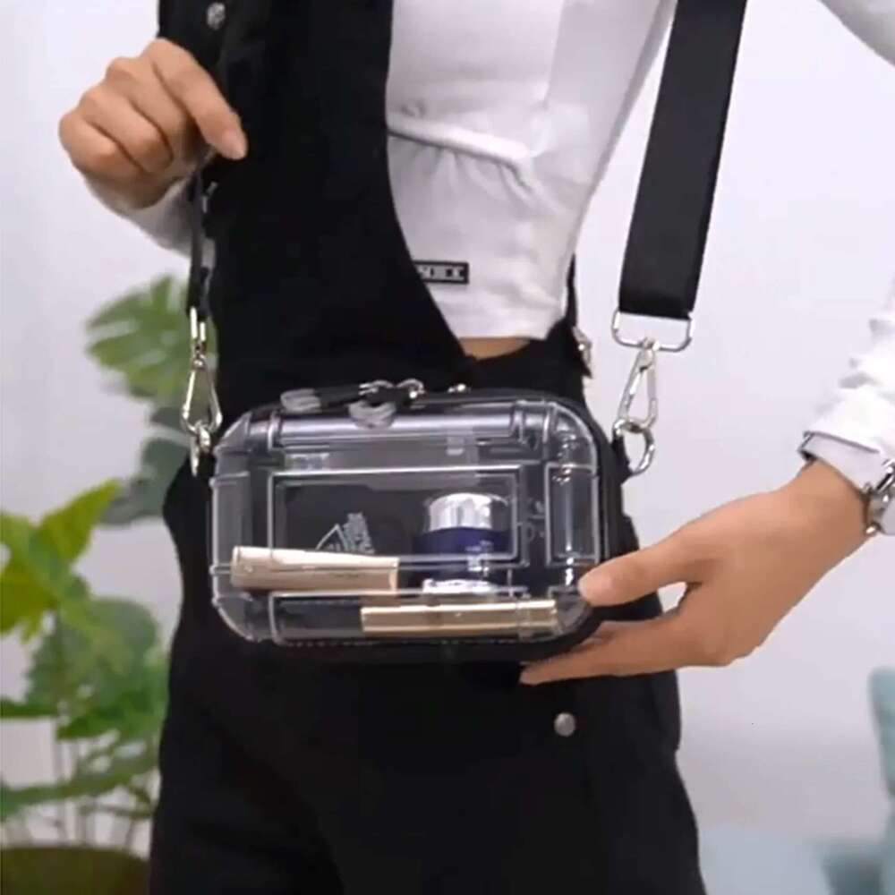 ddmy Transparent Crossbody Portable Clear Waterproof Wash Bags Travel Shopping Storage Tote Shoulder Phone Bag
