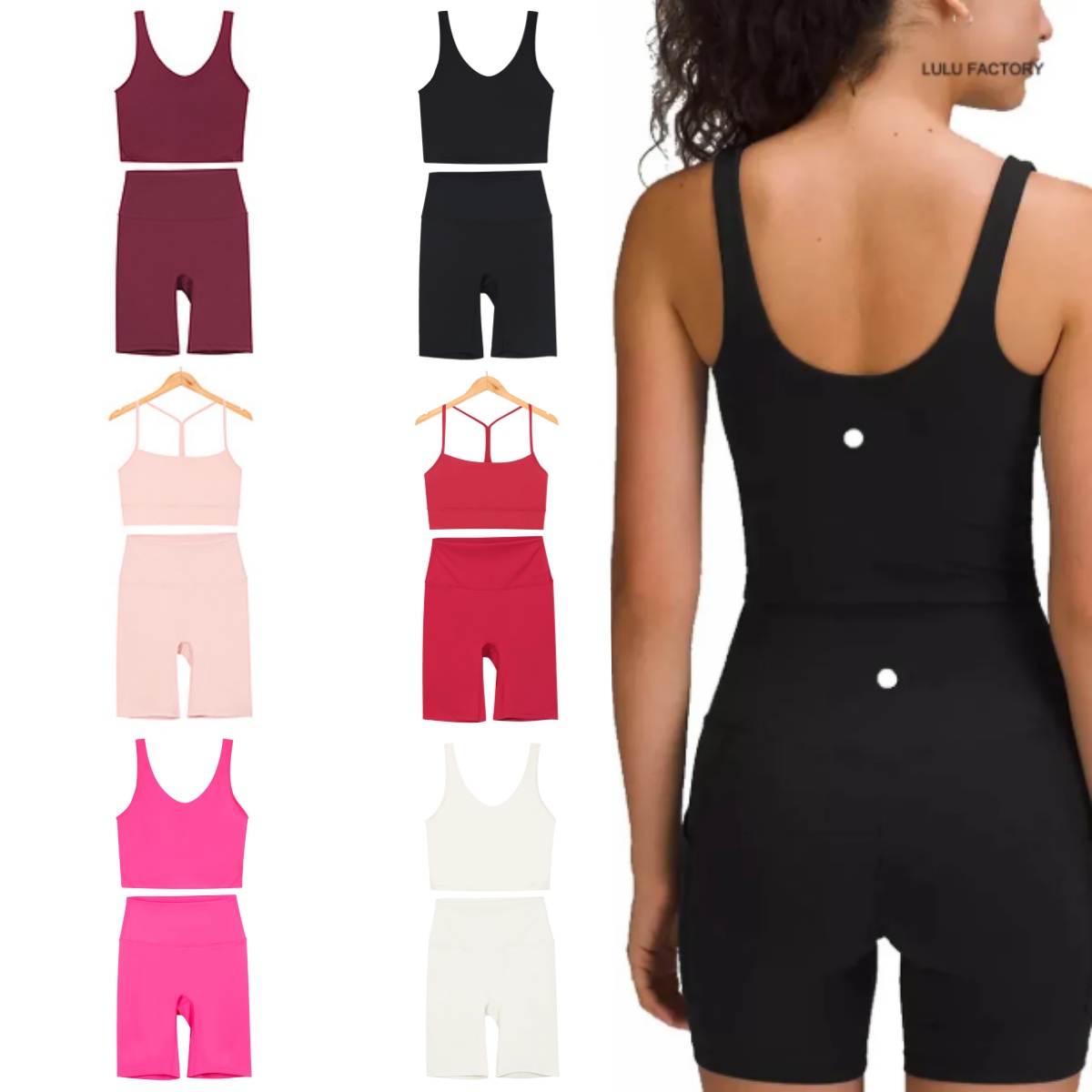 high quality Women Yoga Sets Push Fitness Hotty Biker Shorts Sports Bra Back Cross High Waist Elastic Sportswear Outfits Gym Suits Cloth bra sets