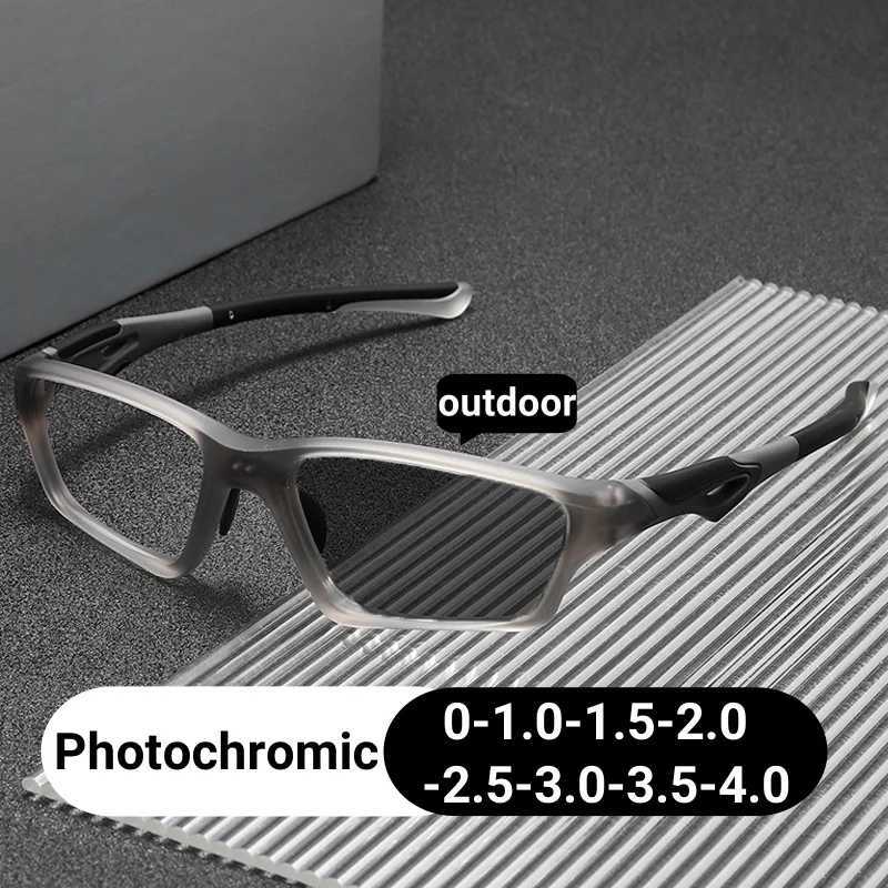 Luxury Outdoor Color Changing Minus Sun Glasses for Women Men Vintage Blue Light Blocking Photochromic Myopia Eyewear Diopter W250513