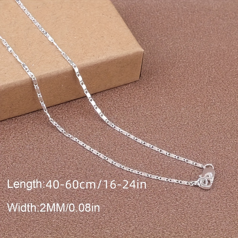 Sophisticated Ladies' Neckwear: Premium Quality Fine Silver Link Chains Available in Multiple Sizes
