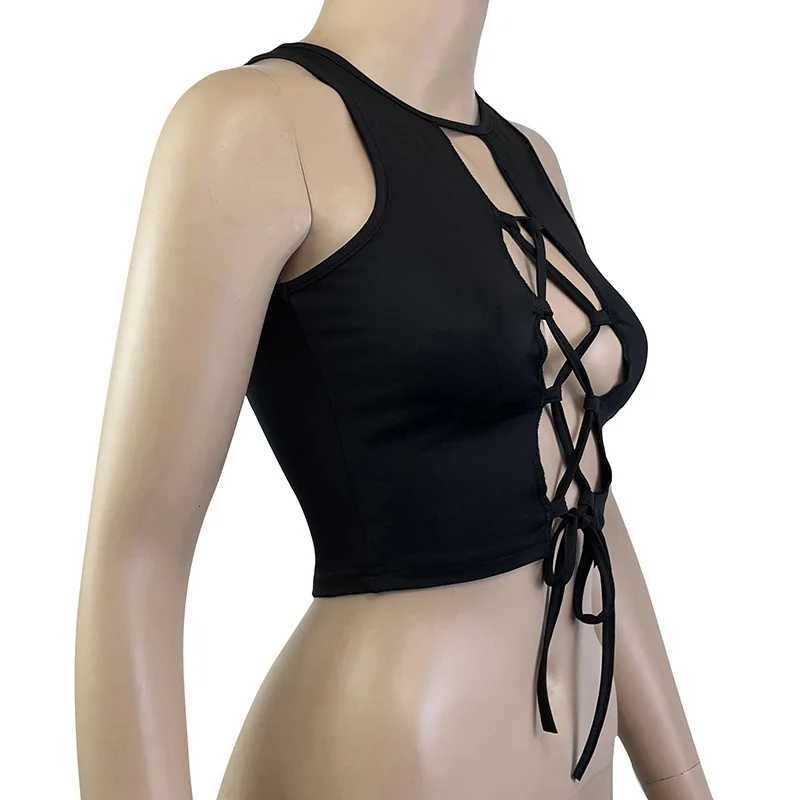 Sexy Strap Hollow Out Bare Midriff Holder Crop Tops Women Tank Top Casual Sleeveless Cropped Vest Camisole Tube Top Female M250513