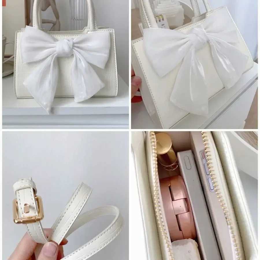 Fi Womens Cluh Purse Handbags Summer Pink Bowknot Female Underarm Bags Sweet Girls Small Square Shoulder Messenger Bag XJ250605