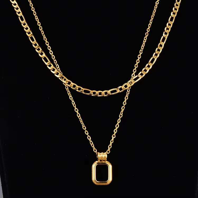 Fashion women's fantasy gold-plated necklace pendant, layered necklace, stainless steel