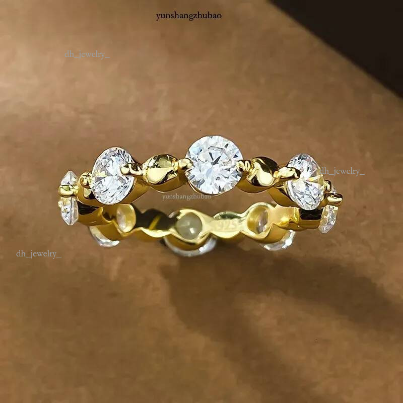 14K Gold Moissanite Dia Ring 100% Sterg Sier Party Wedding Band Rings for Women Men Engagement Jewelry Gift