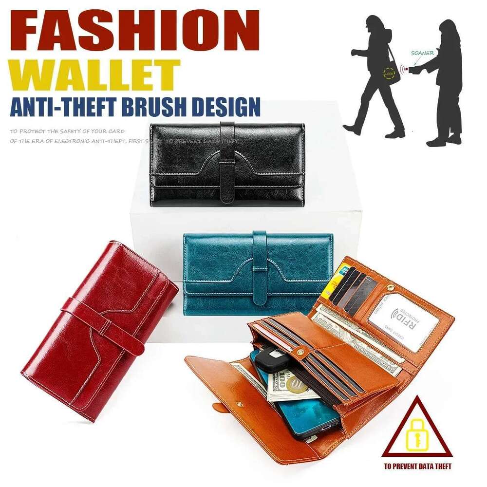 Women Genuine Leather Long Personalized Gift for Her Engraving Name Card Holder Wallet Phone Bag Coin Pocket Zipper Purse