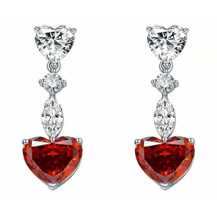 Fashion Jewelry Ladies Blue White Water Drop Shaped Crystal Rhinestone Zircon Metal Dangle Earring for Women Party Jewelry Y250510