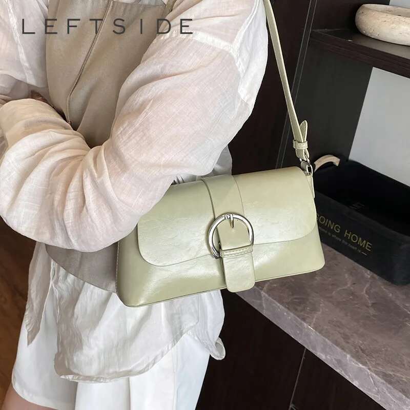 Small PU Leather Flap Bags For Women 2025 Spring New Green Shoulder Crossbody Bag Females Handbags And Purses