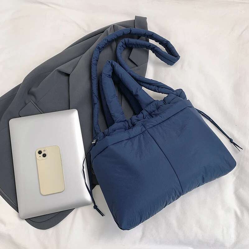 Women Puffer Tote Soft Commuting Adjustable Strap Stylish Crossbody Multi-Pockets Trendy Messenger Chic Hobo Bag