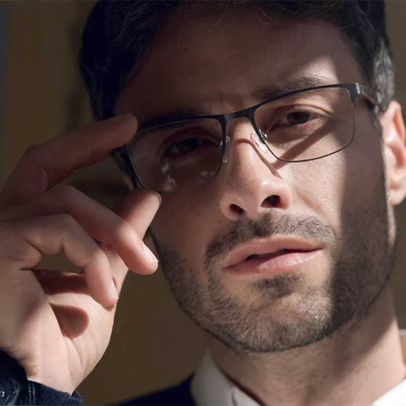 ZENOTTIC Fashion Square Prescription Progressive Glasses with Carbon Fiber spring leg for Men Myopia/Reading/Optical Eyewear W250513