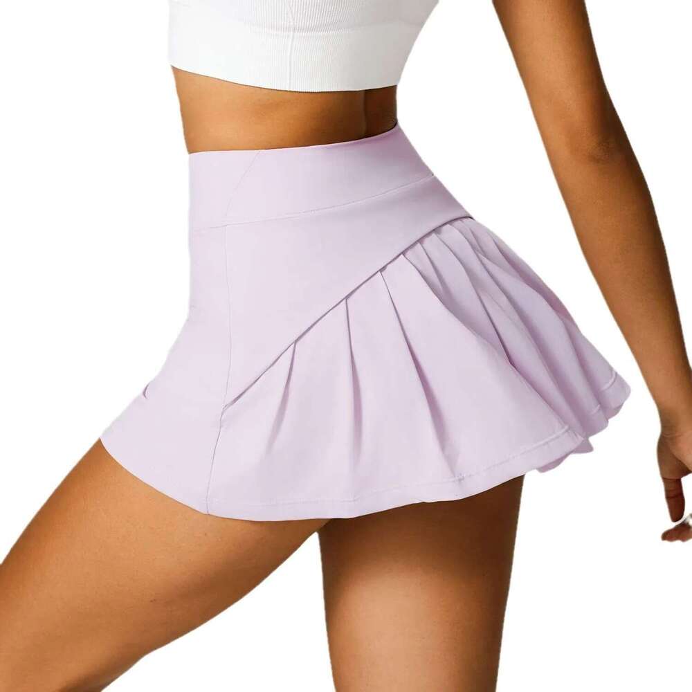 2025 Tennis Gym Golf Running Pleated Pantskirts Women Sports Fiess High Waist Quick-Dry Skorts 2 In 1 Skirts With Shorts