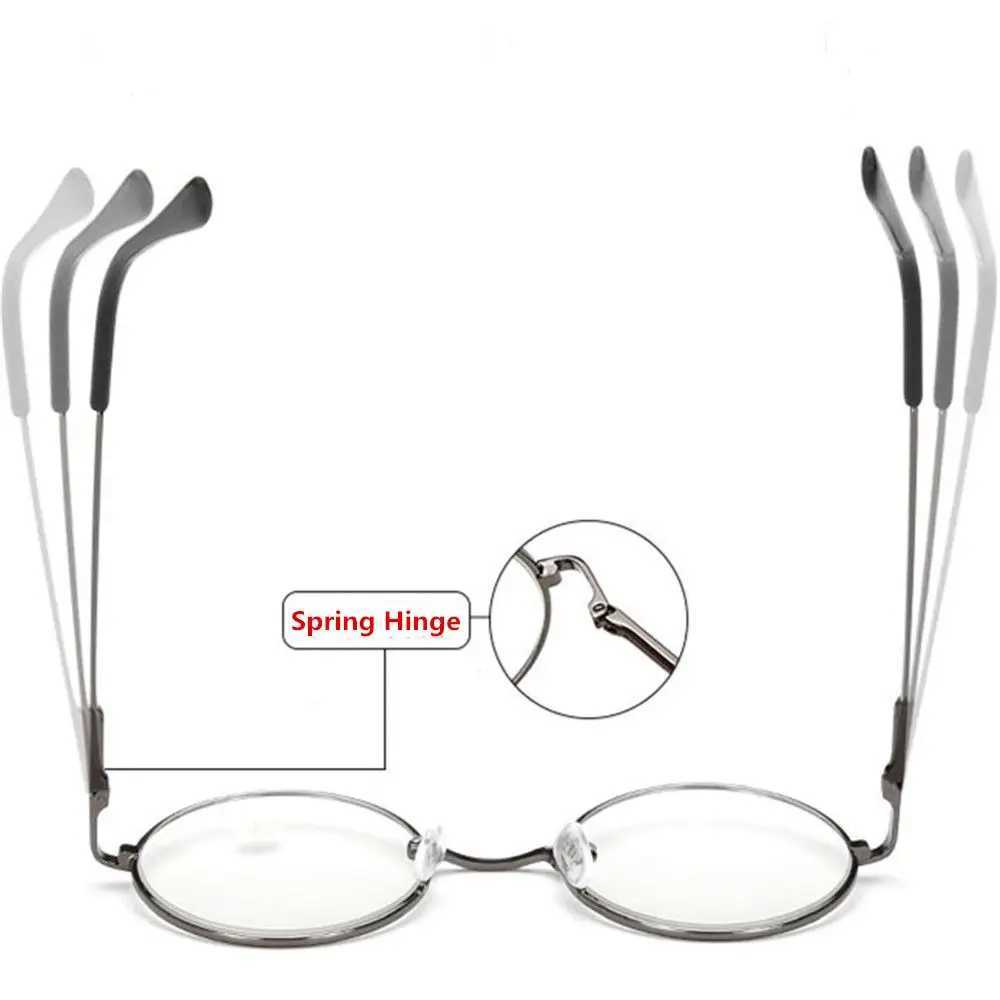 Round Metal Reading Glasses 2023 New Ultra Light Spring Hinge Eyeglasses Vision Care Eyewear Diopter +1.00~+4.0 for Women Men W250513