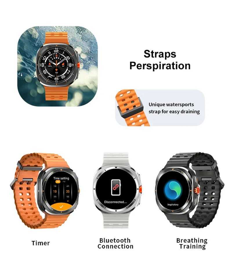 New Arrival LAXASFIT Watch 7 Ultra Smartwatch BT Talk HD AMOLED Screen Fitness Tracker Health Monitoring Smartwatch for Android IOS O250513