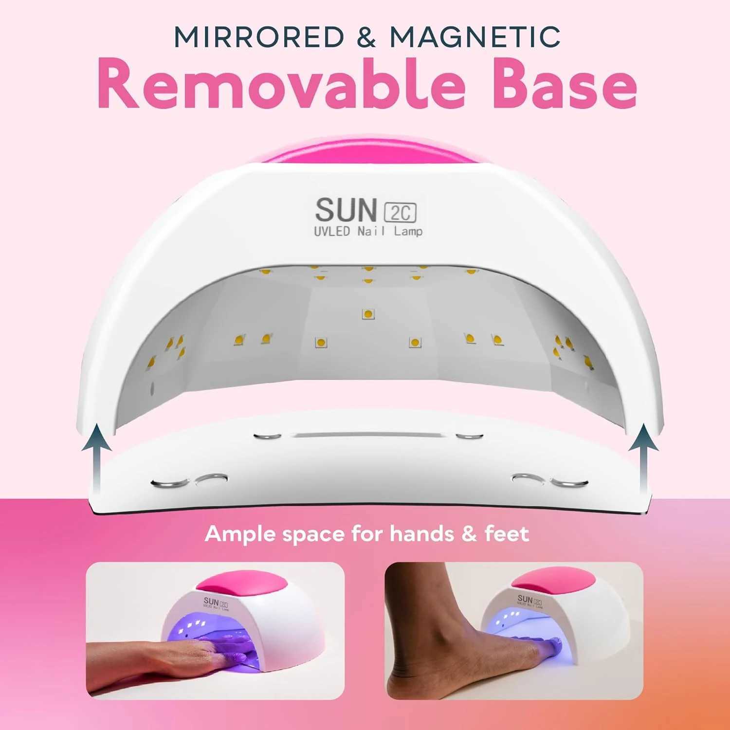 YIKOOLIN 48W UV Light for Nails UV LED Nail Lamp with 4 Timer Settings Curing Compatible with All Gel Polish Nail Art Gel Dryer W250513