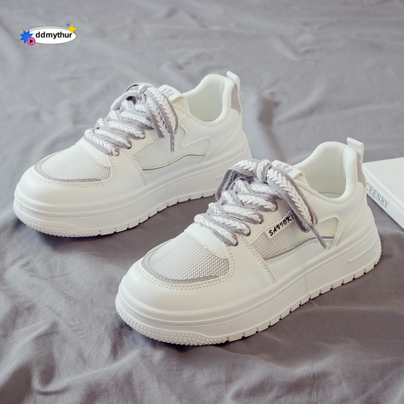 2025 Spring and Summer Mesh Breathable White Women's New Student Versatile Sports Board Shoes ddmythur