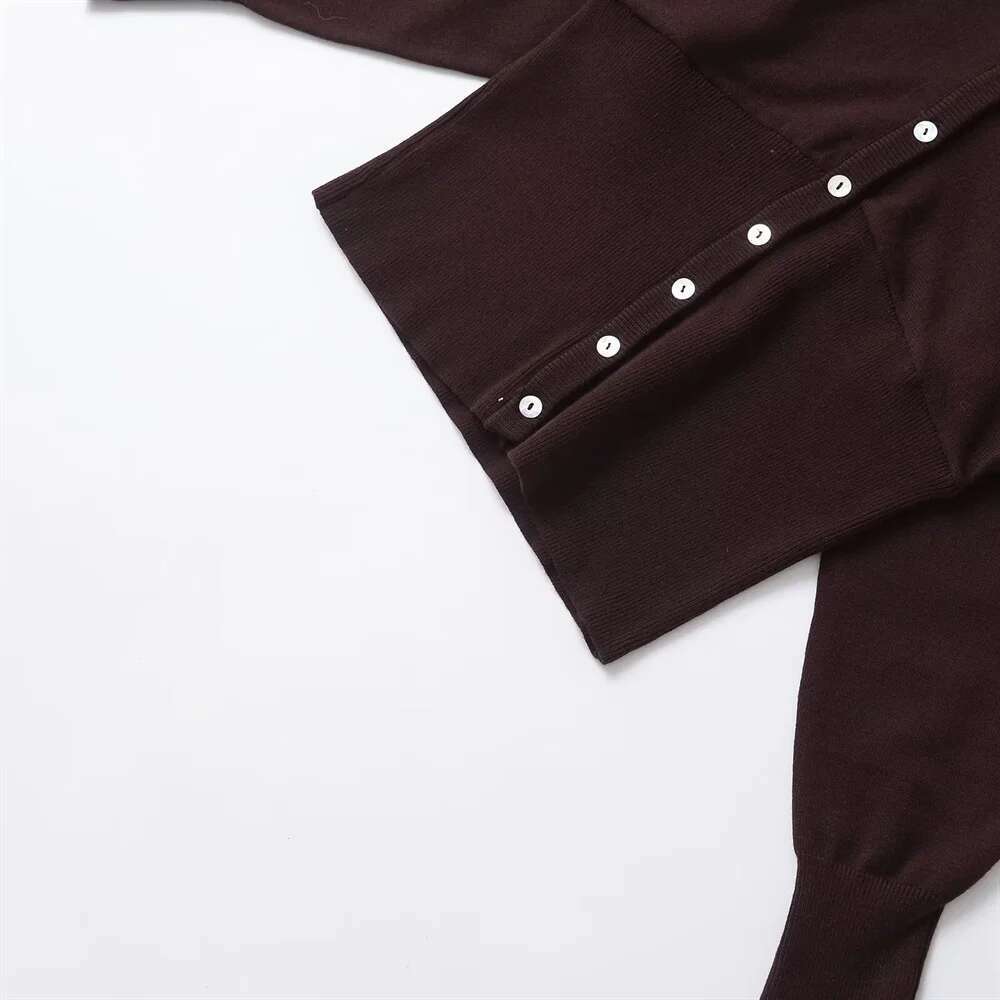 RARF Winter New Product Women's Fashion Casual Simple Slim fit V-neck Long sleeved Knitted Jacket