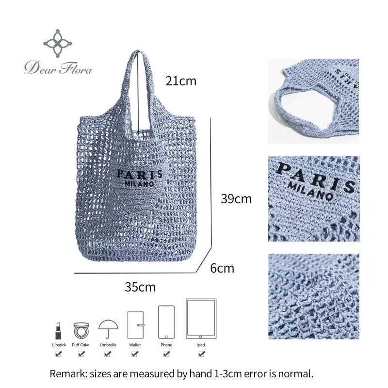 Womens Summer Beach Vacation Fashion Straw Knitting Shoulder Bags Hollow Out Handbag Portable Large Capacity Casual Tote Z250513
