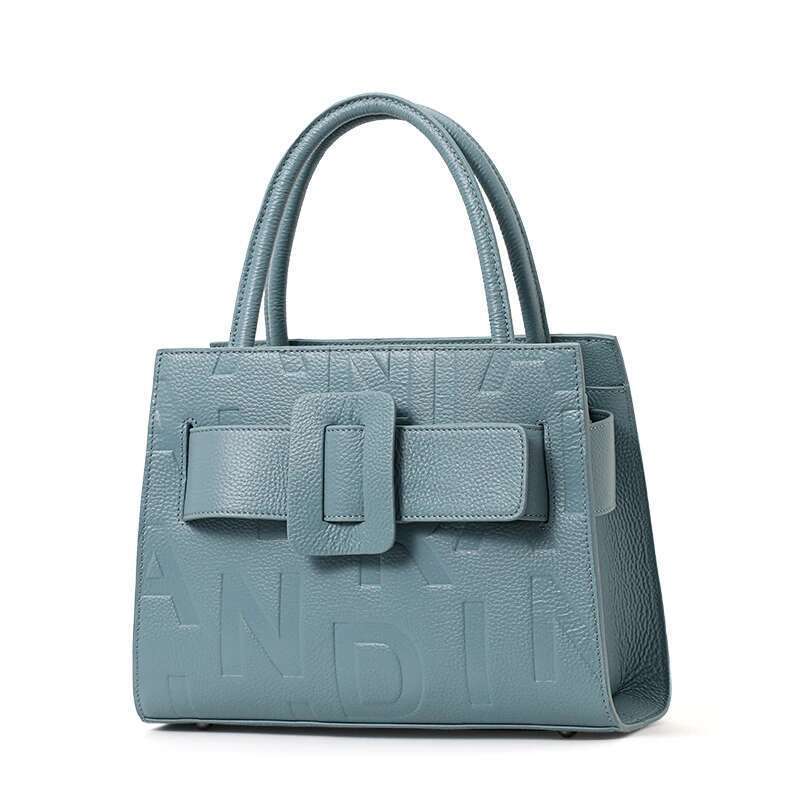 Fashionable Versatile Letter-Shaped Genuine Leather Crossbody and Shoulder Bag for Women