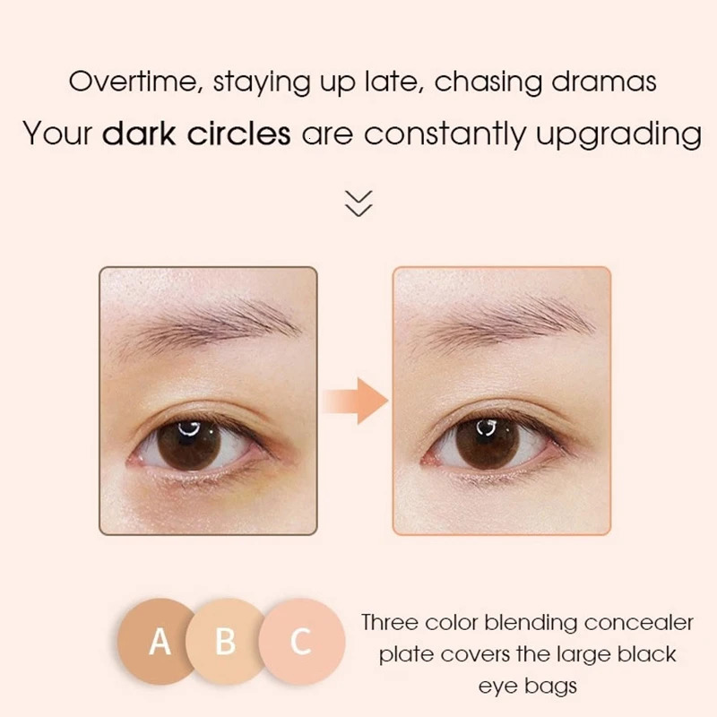 Natural three color concealer for facial pockmarks stains lacrimal furrows to cover and brighten 250512