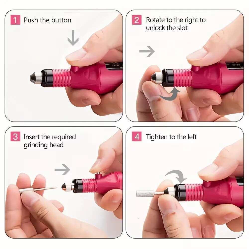 Professional USB Electric Drill Polish File Kit with UV LED Nail Gel Manicure Dryer Lamp Acrylic Starter Set