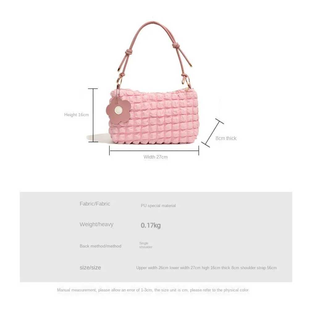 Trendy Pleated Bubbles Shoulder Bags Handbag Daily Commuting Bag Underarm Bag Plaid Quilted Solid Totes Bag Messenger Bag XJ250605