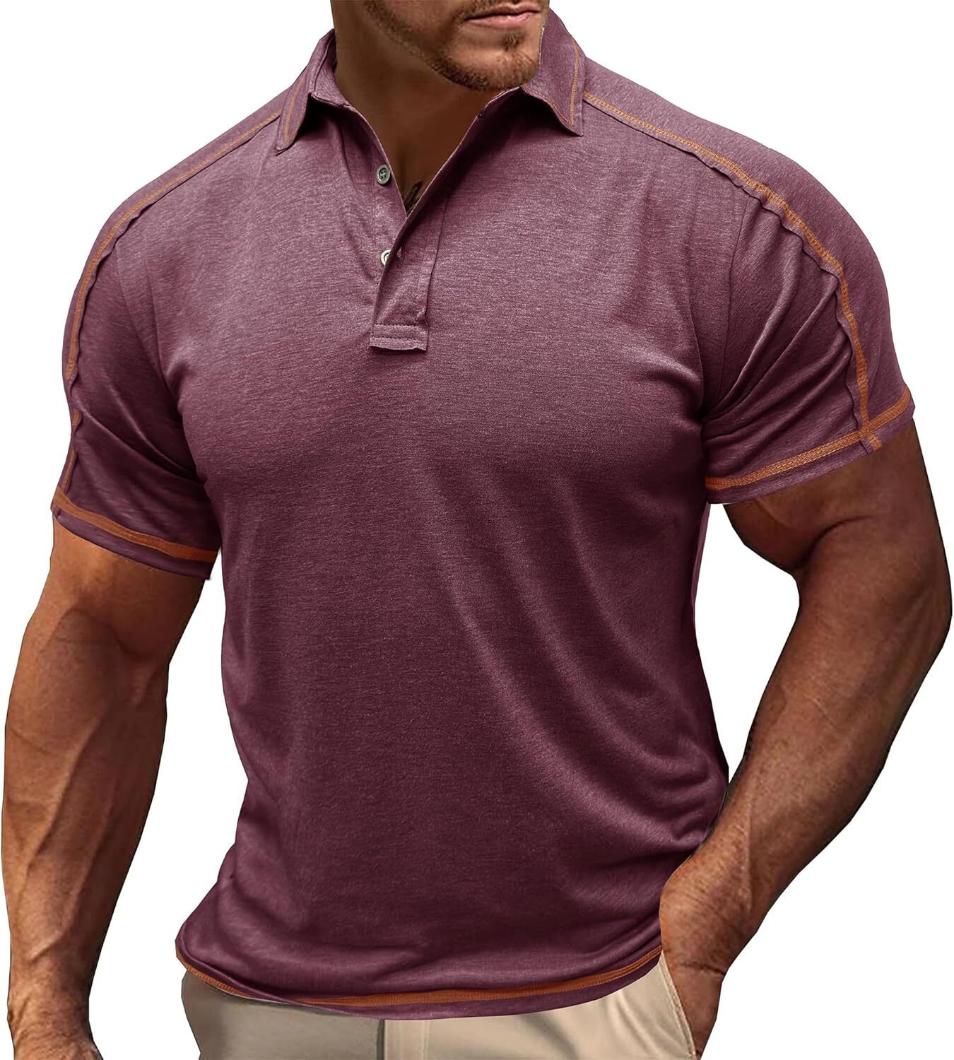 Mens Polo shirt Cotton Polo Shirts for Men, Short Sleeve Button Collar Shirt Solid Color Tees Slim Fit Golf Stylish Work Tops Casual tops summer cloth