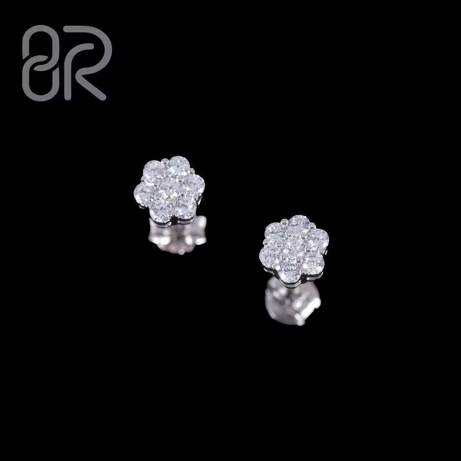 9MM Stud Earrings VVS Diamond Moissanite Hot Sale Bling Iced Out Thick 925 Silver for Women Fine Wholesale Jewelry