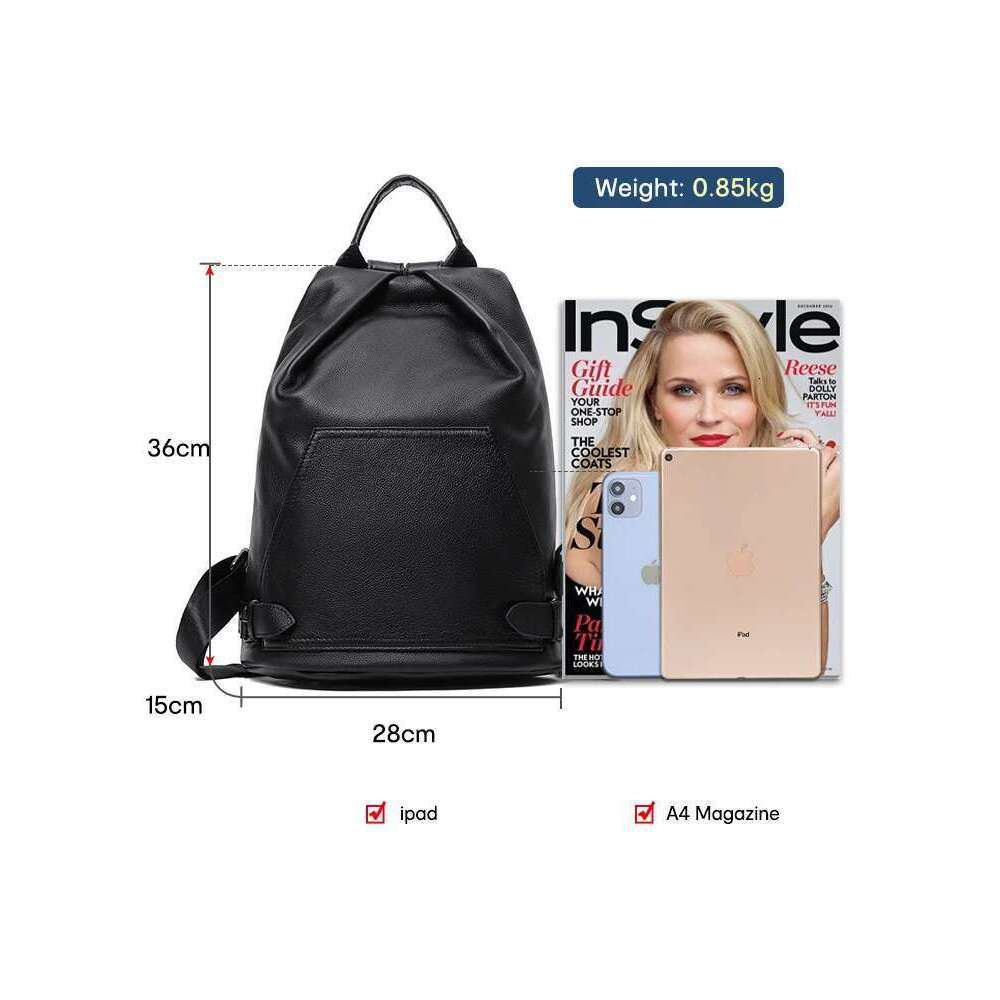 Zency Summer For Women's Genuine Leather Anti-Theft Large School Bag Designer Backpack Female Travel Shopper A4 Rucksack