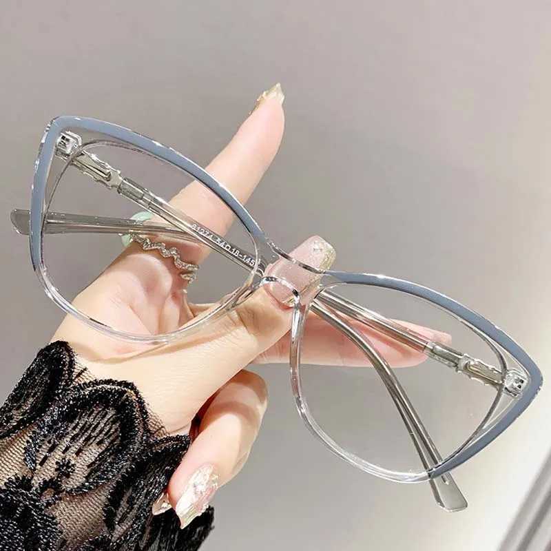 Cat Eye Myopia Glasses Photochromic Anti-UV Sunglasses Blue Light Blocking Color Changing Minus Glasses with Diopters 0 To -4.0 W250513