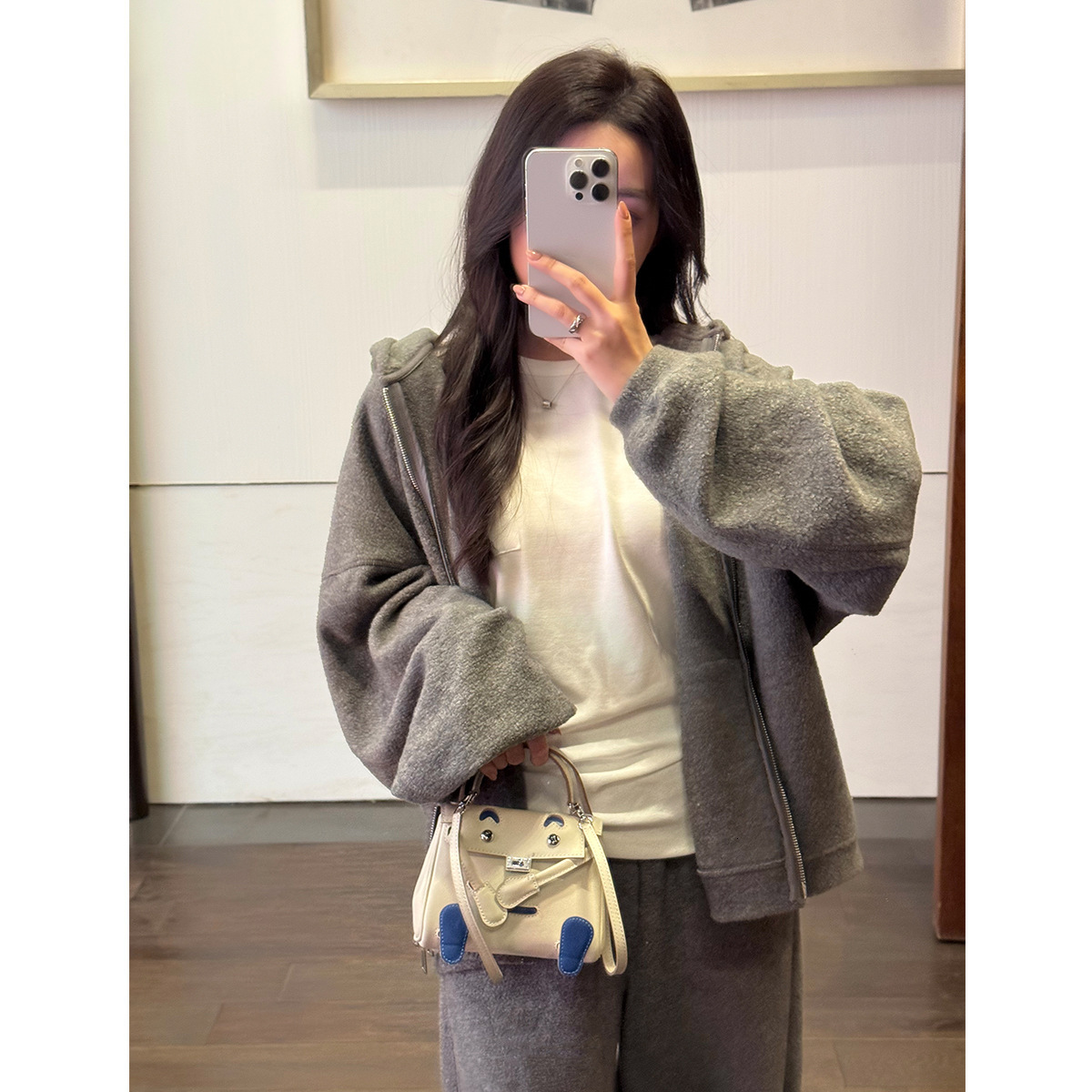2025S designer smiley face high-end sense shoulder top layer cowhide millennium doll mini Kelly cute crossbody new women bag free shipping