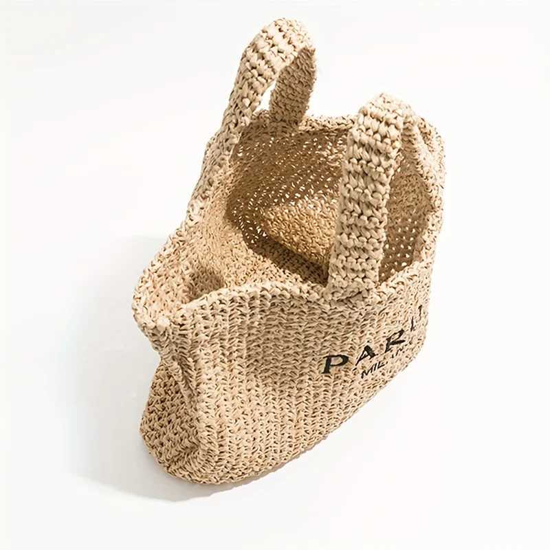 Casual Large Capacity Straw Tote Bag Designer Letters Women Handbags Handmade Woven Summer Beach Bag Big Shopper Purses 2024 Z250513