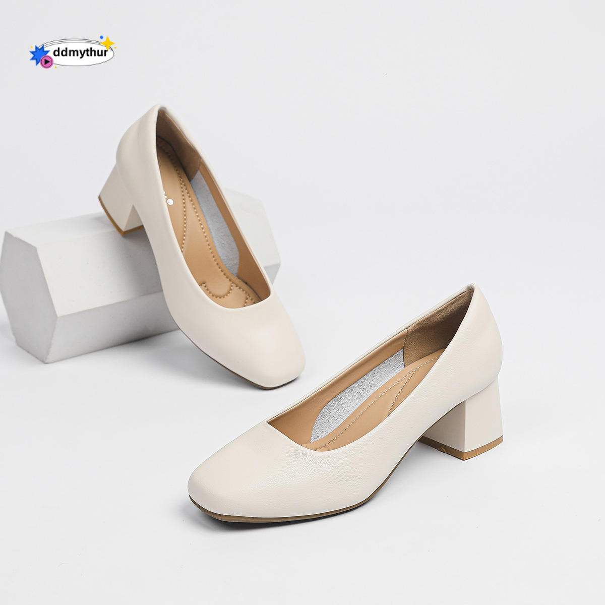 Flight attendant work black professional medium heeled thick follow-up shoes, soft sole, comfortable and not tiring feet, women's shoes for civil