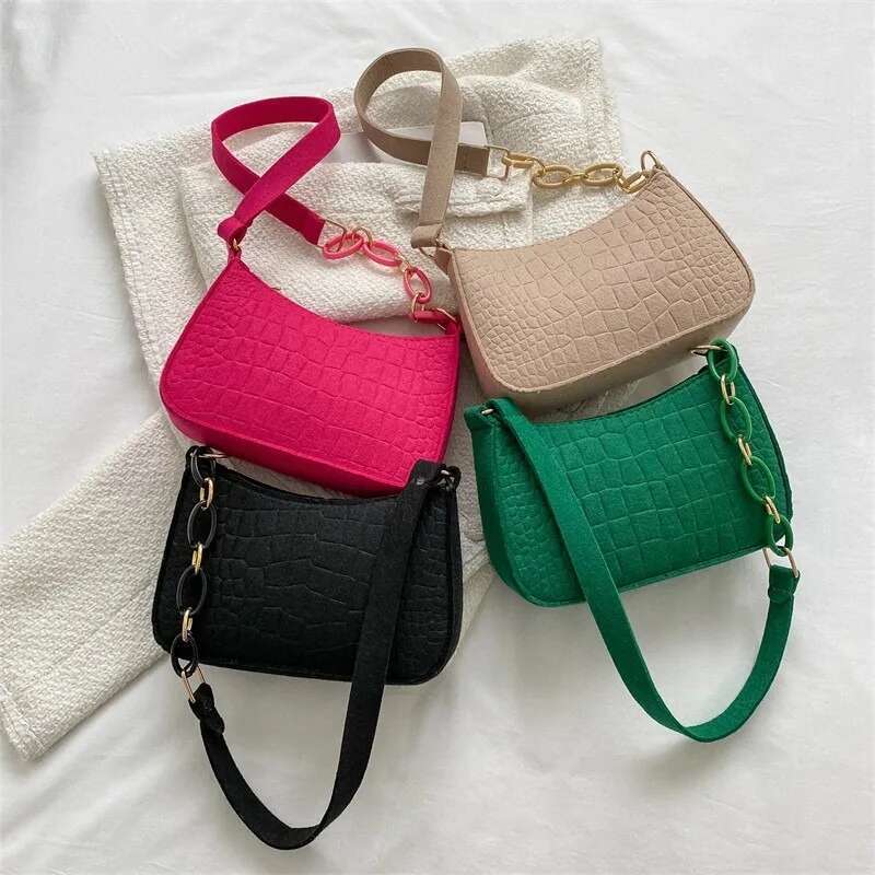 ddmy Felt Armpit Lady Design Tote Released Fashion Ladies Handbag Under Crescent Small Square Bag
